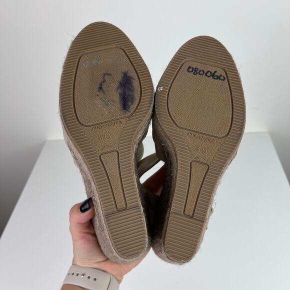 KENNA Beige Tan Espadrille Open Toe Wedge Sandal Heels 39 40 MISMATCH* - Picture 8 of 8
